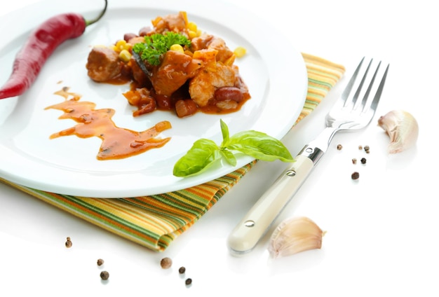 Talerz z gotowym daniem